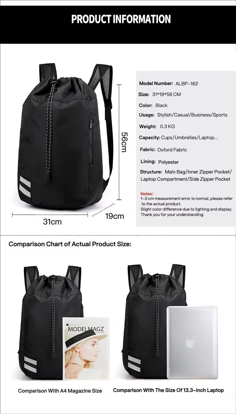 Personalized Large Capacity Drawstring Travel Backpack Waterproof Draw String Gym Sports Outdoor Training Basketball Bag detail image