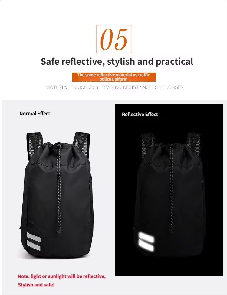 Personalized Large Capacity Drawstring Travel Backpack Waterproof Draw String Gym Sports Outdoor Training Basketball Bag detail image
