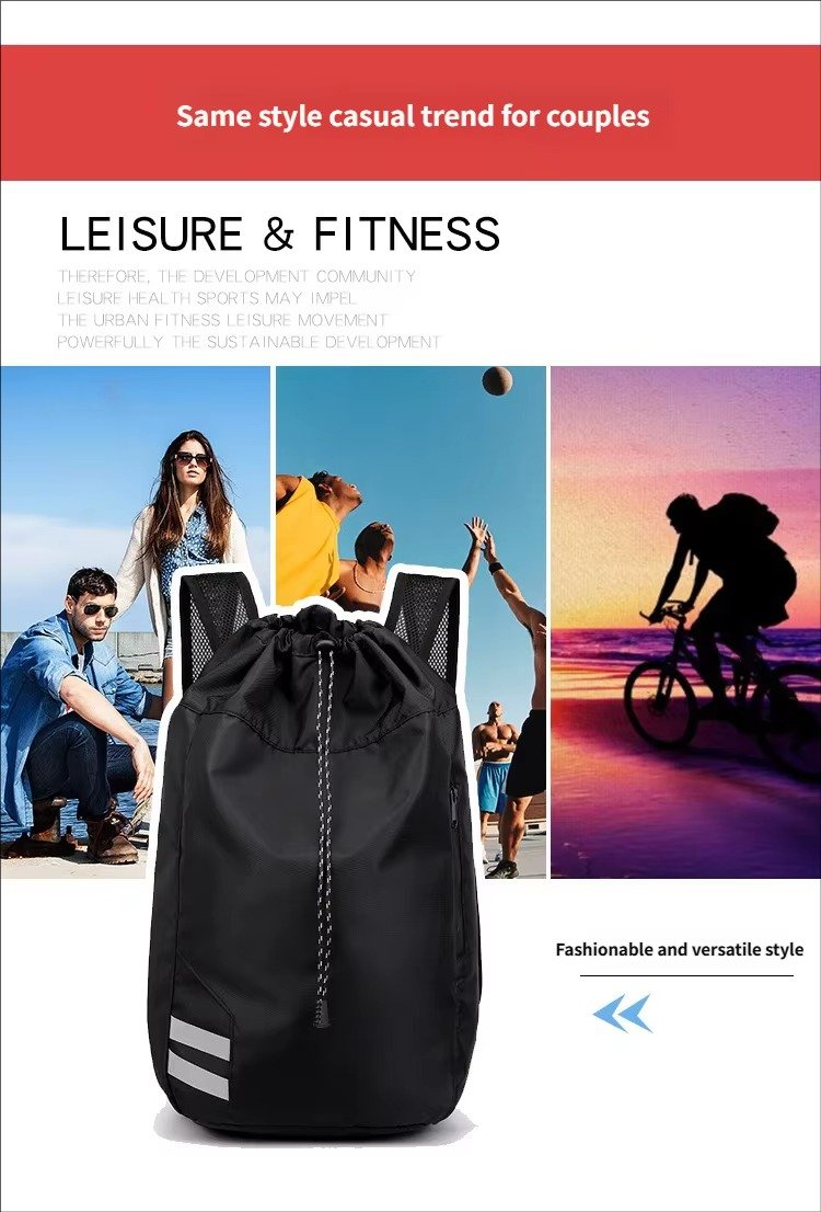 Personalized Large Capacity Drawstring Travel Backpack Waterproof Draw String Gym Sports Outdoor Training Basketball Bag detail image