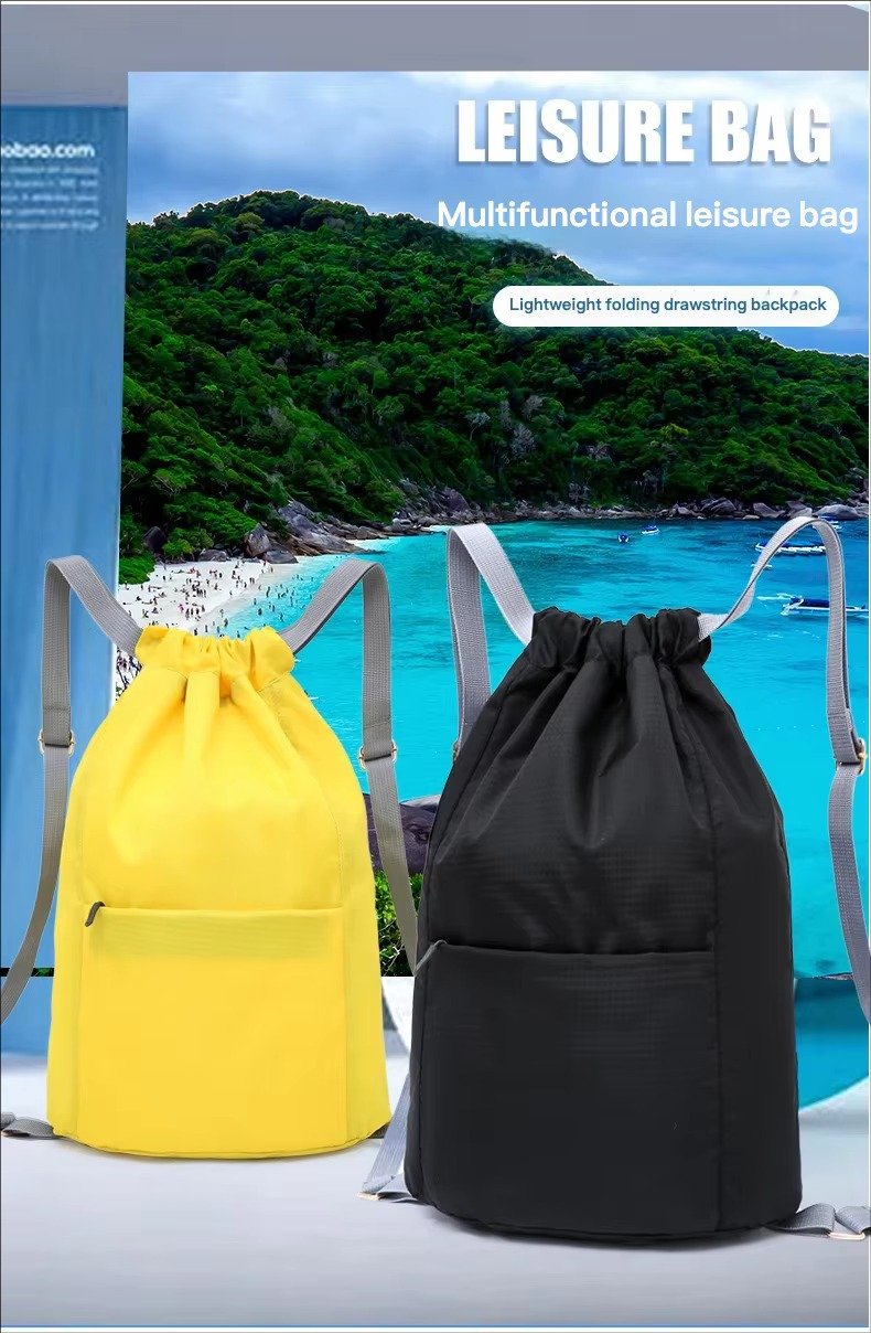 Lightweight Travel Drawstring Backpack Waterproof Draw String Gym Sports Basketball Bags Reusable Rope Drawing Bag detail image