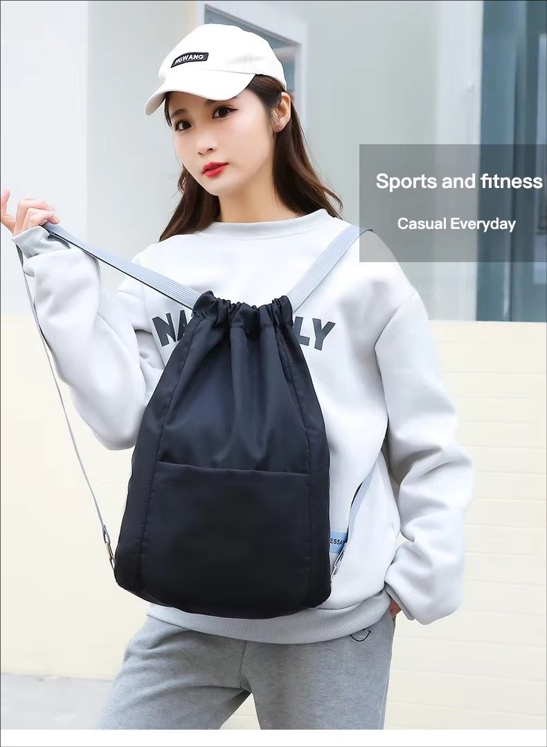 Lightweight Travel Drawstring Backpack Waterproof Draw String Gym Sports Basketball Bags Reusable Rope Drawing Bag detail image