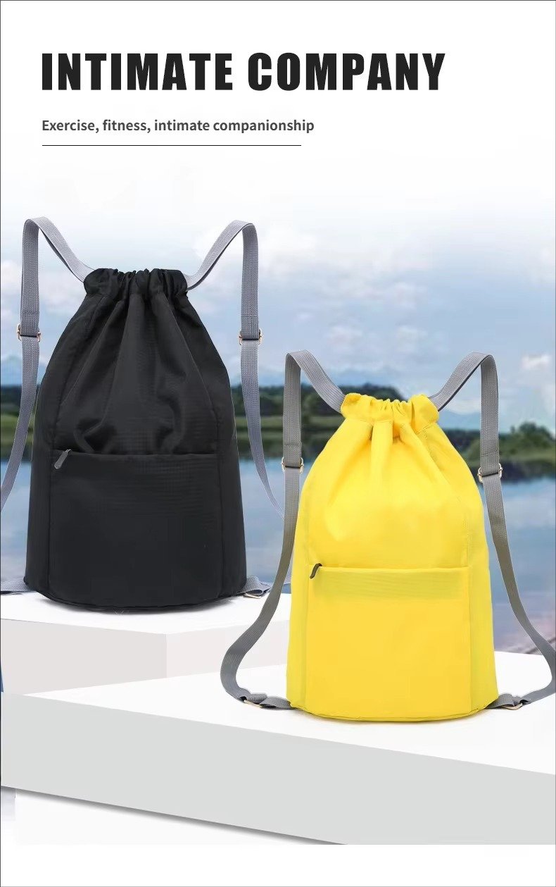 Lightweight Travel Drawstring Backpack Waterproof Draw String Gym Sports Basketball Bags Reusable Rope Drawing Bag detail image