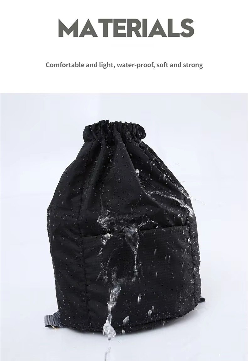 Lightweight Travel Drawstring Backpack Waterproof Draw String Gym Sports Basketball Bags Reusable Rope Drawing Bag detail image