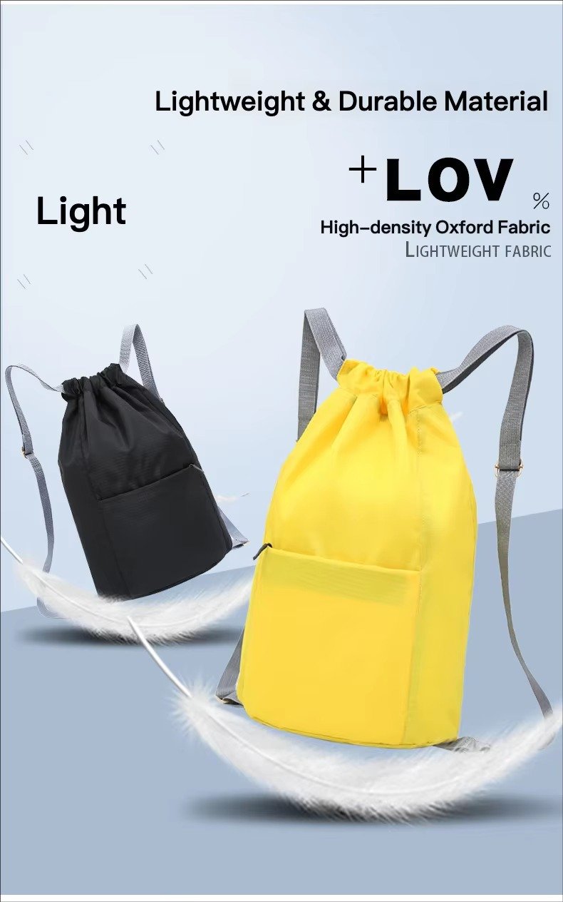 Lightweight Travel Drawstring Backpack Waterproof Draw String Gym Sports Basketball Bags Reusable Rope Drawing Bag detail image
