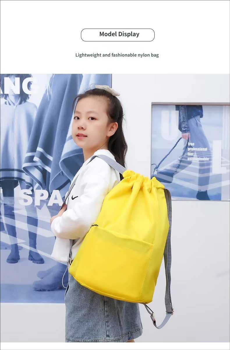 Lightweight Travel Drawstring Backpack Waterproof Draw String Gym Sports Basketball Bags Reusable Rope Drawing Bag detail image