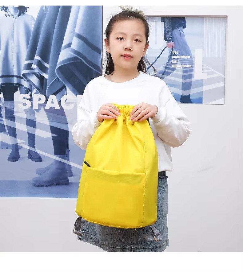 Lightweight Travel Drawstring Backpack Waterproof Draw String Gym Sports Basketball Bags Reusable Rope Drawing Bag detail image