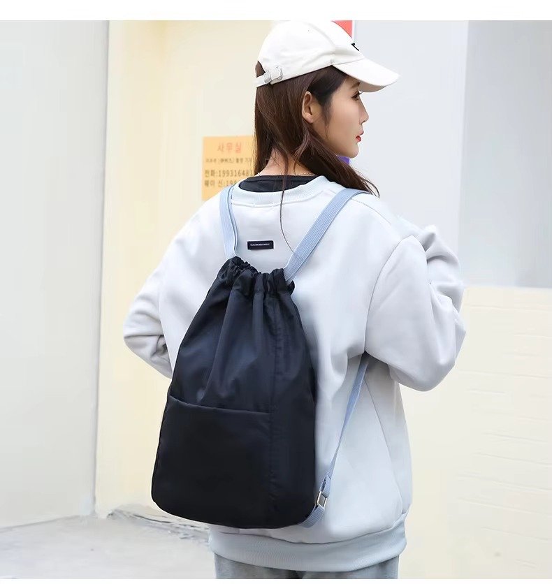 Lightweight Travel Drawstring Backpack Waterproof Draw String Gym Sports Basketball Bags Reusable Rope Drawing Bag detail image