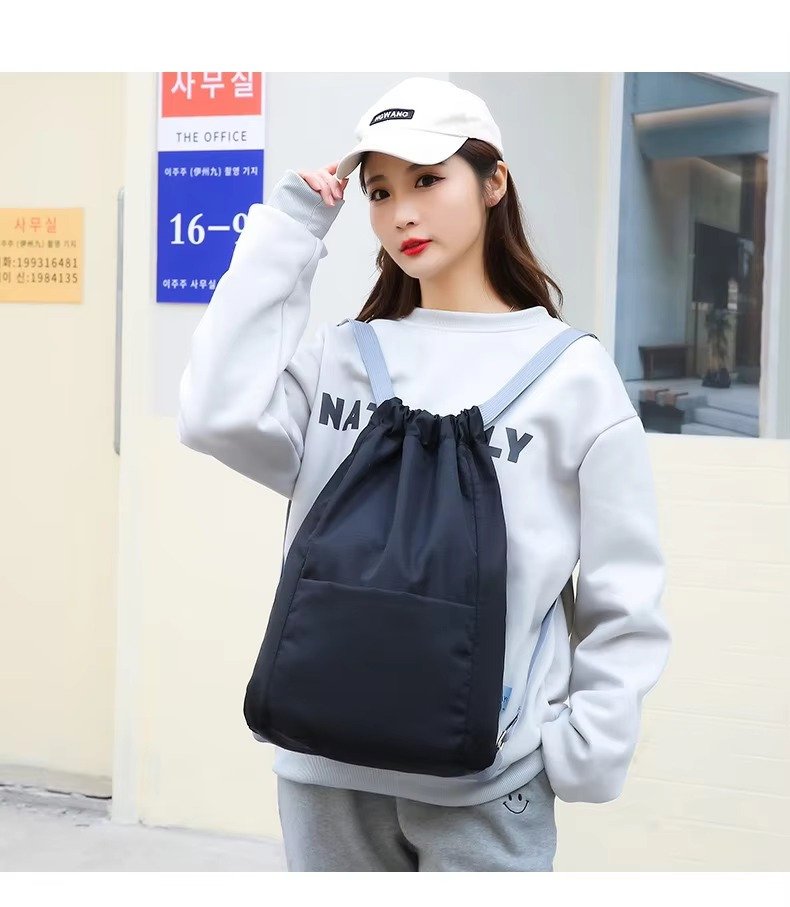 Lightweight Travel Drawstring Backpack Waterproof Draw String Gym Sports Basketball Bags Reusable Rope Drawing Bag detail image