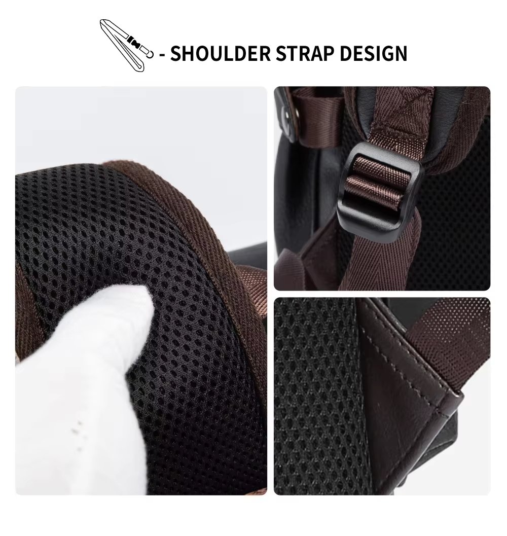 Modern Business Travel School Casual PU Leather Laptop Backpack product detail