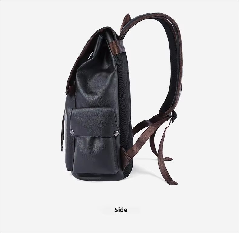 Modern Business Travel School Casual PU Leather Laptop Backpack product detail