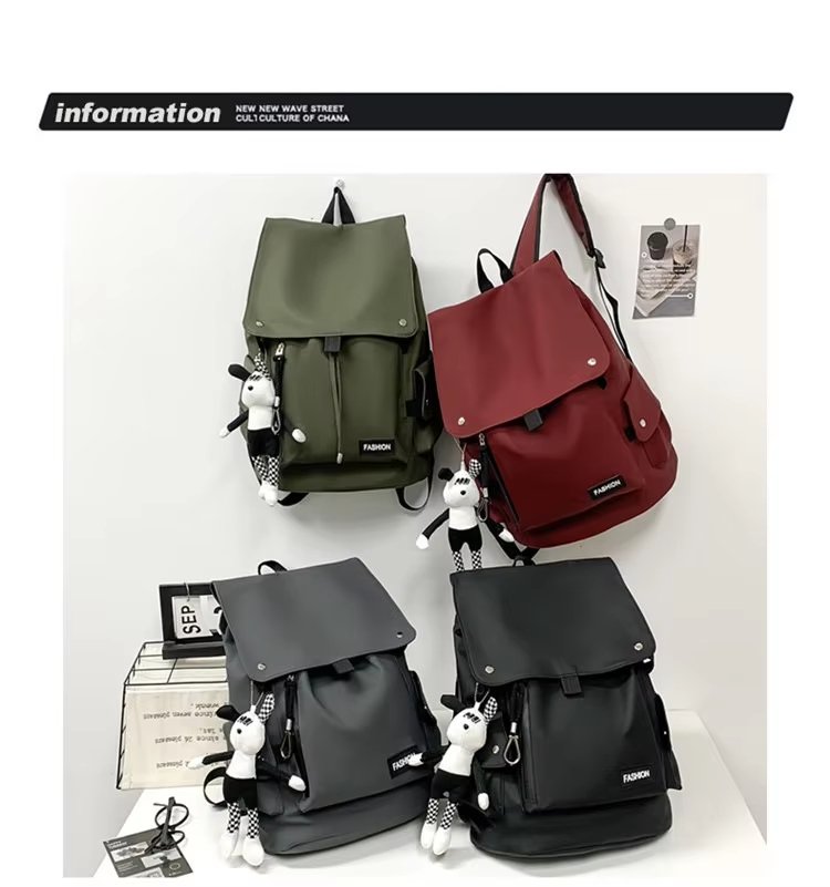 Water-Resistant Large Capacity Lightweight Modern Outdoor Nylon Flap & Roll Top Backpack product detail