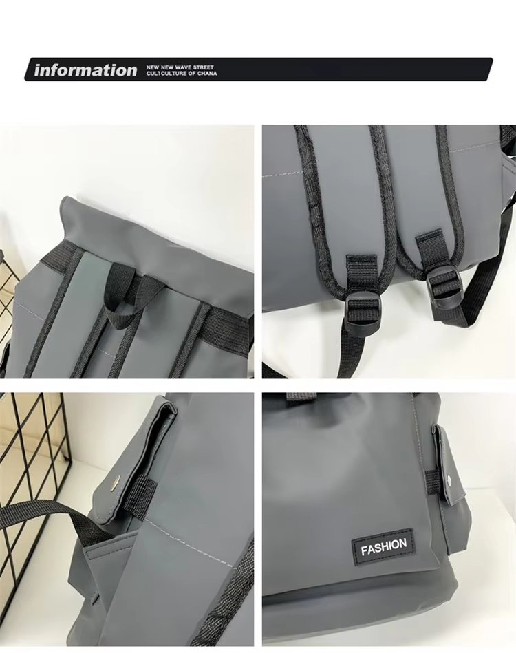 Water-Resistant Large Capacity Lightweight Modern Outdoor Nylon Flap & Roll Top Backpack product detail