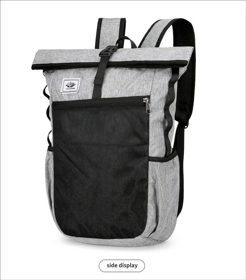 Water-Resistant Large Capacity Lightweight Outdoor Travel Polyester Roll Top Backpack product detail