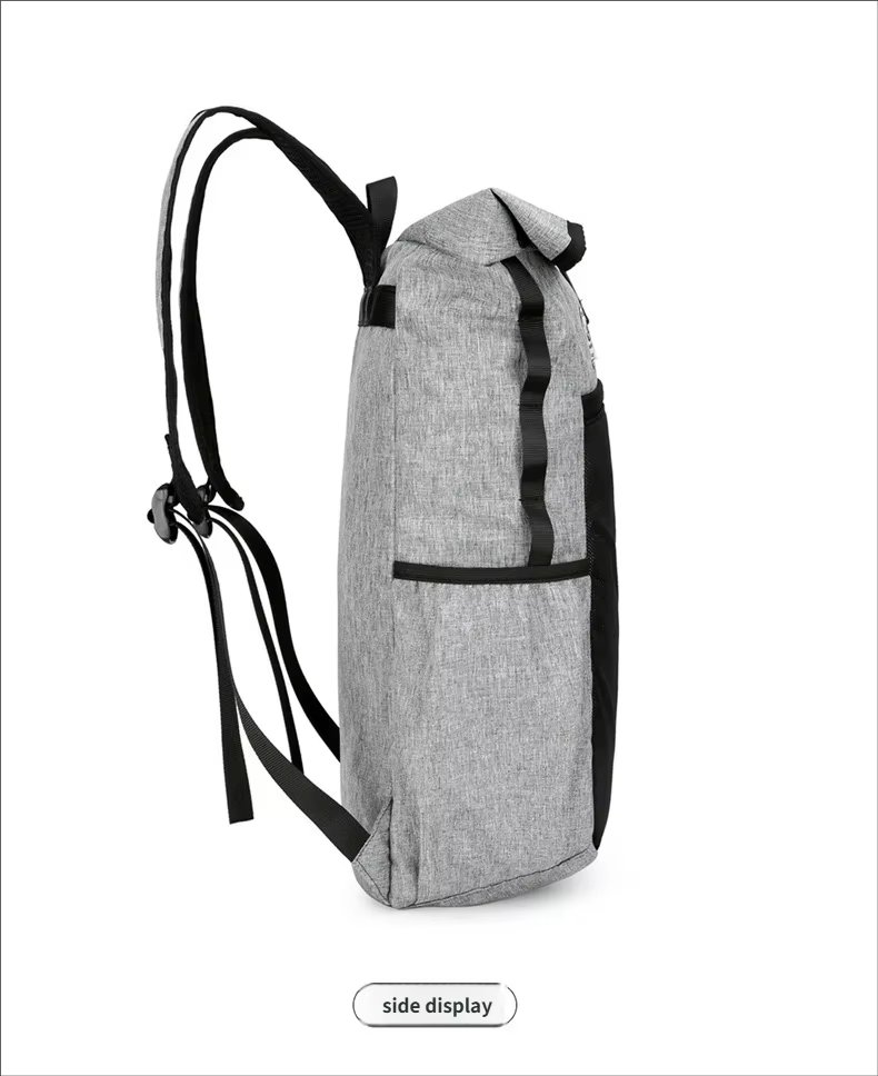 Water-Resistant Large Capacity Lightweight Outdoor Travel Polyester Roll Top Backpack product detail