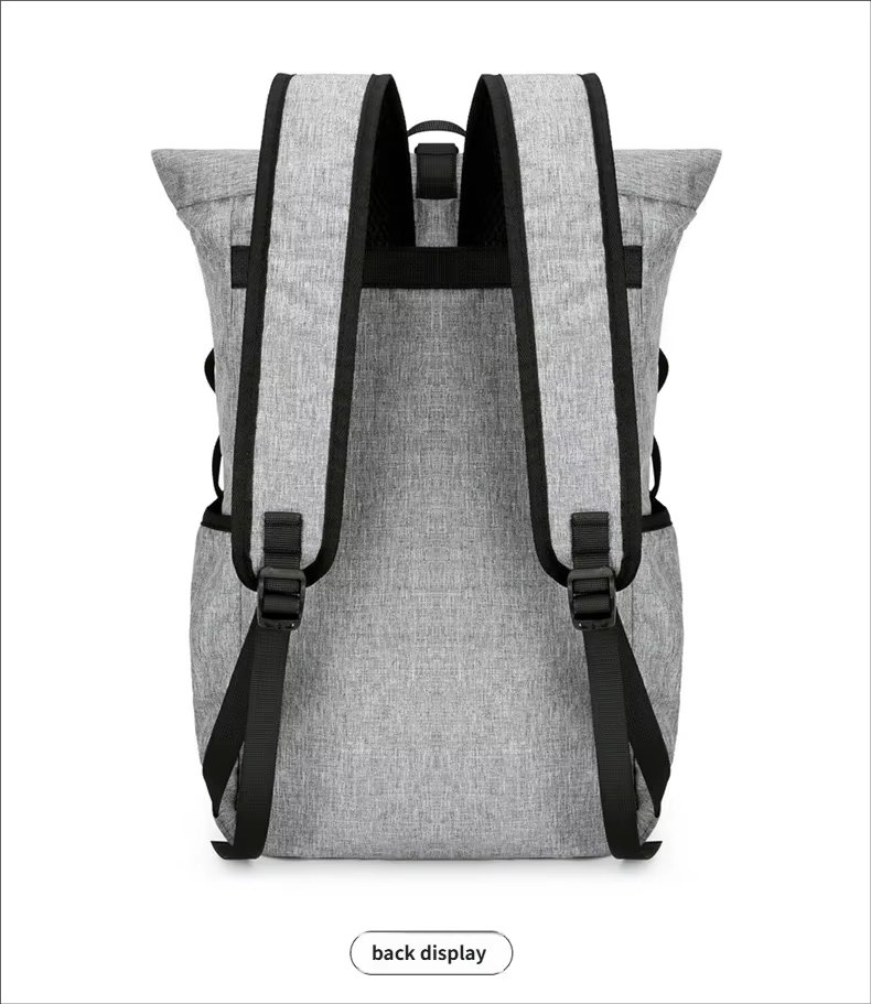 Water-Resistant Large Capacity Lightweight Outdoor Travel Polyester Roll Top Backpack product detail