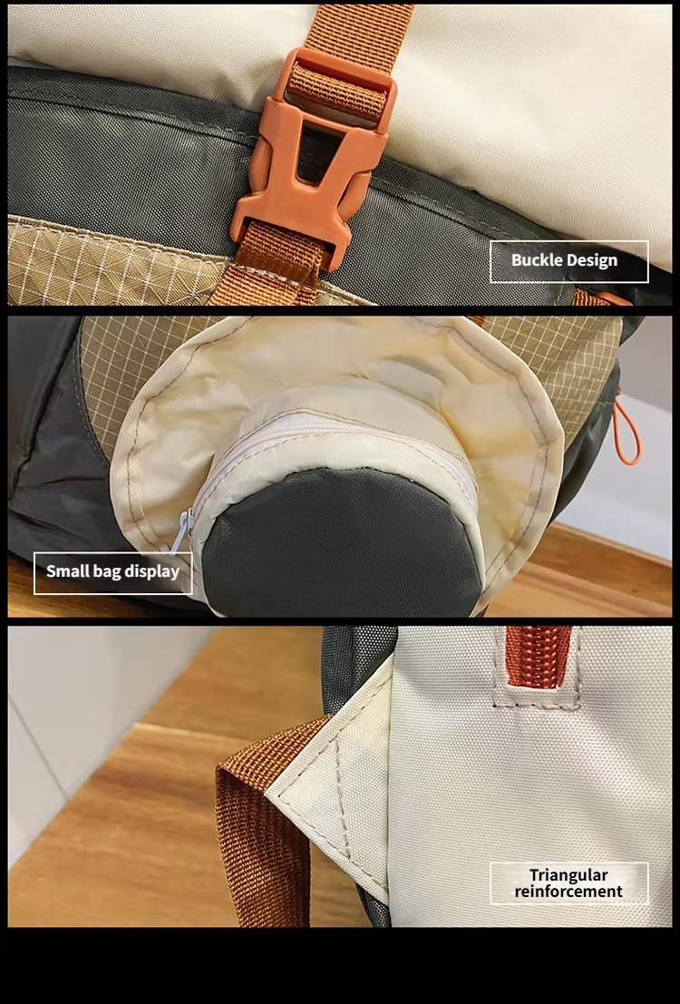 Large Capacity Lightweight Outdoor Travel Nylon Roll Top Backpack product detail