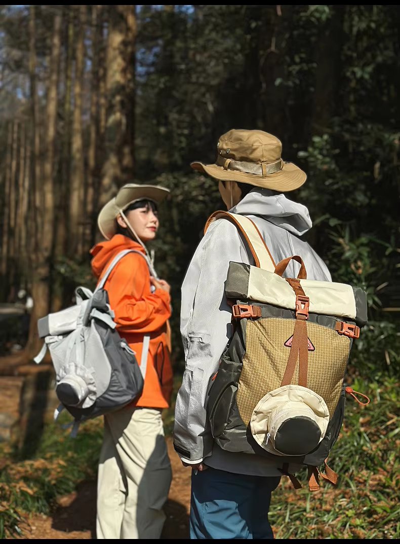 Large Capacity Lightweight Outdoor Travel Nylon Roll Top Backpack product detail