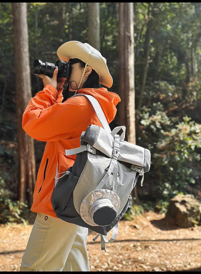 Large Capacity Lightweight Outdoor Travel Nylon Roll Top Backpack product detail