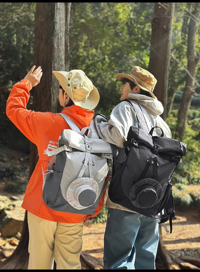Large Capacity Lightweight Outdoor Travel Nylon Roll Top Backpack product detail