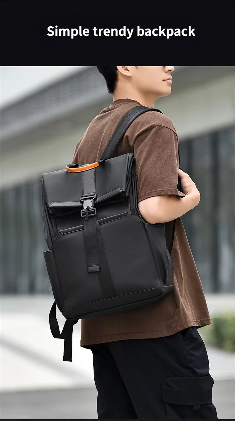 Water-Resistant Large Capacity Business Travel School PU Leather Laptop Backpack product detail