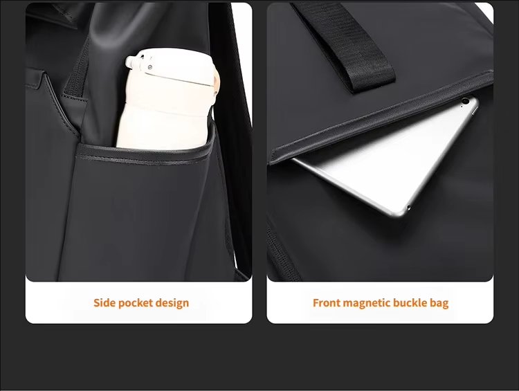 Water-Resistant Large Capacity Business Travel School PU Leather Laptop Backpack product detail