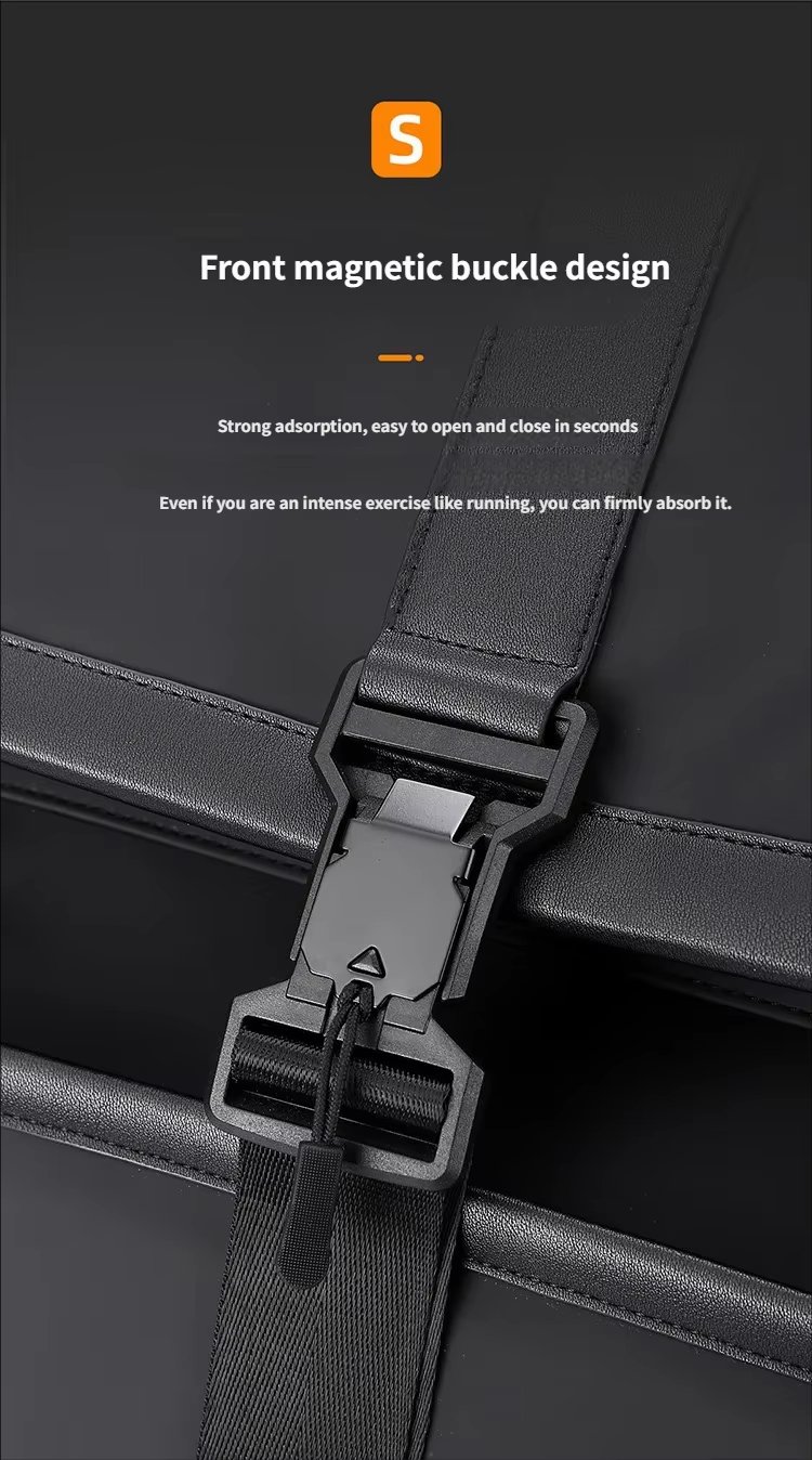 Water-Resistant Large Capacity Business Travel School PU Leather Laptop Backpack product detail