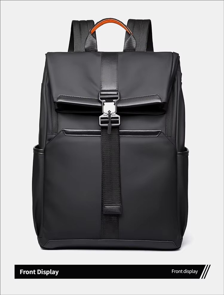 Water-Resistant Large Capacity Business Travel School PU Leather Laptop Backpack product detail