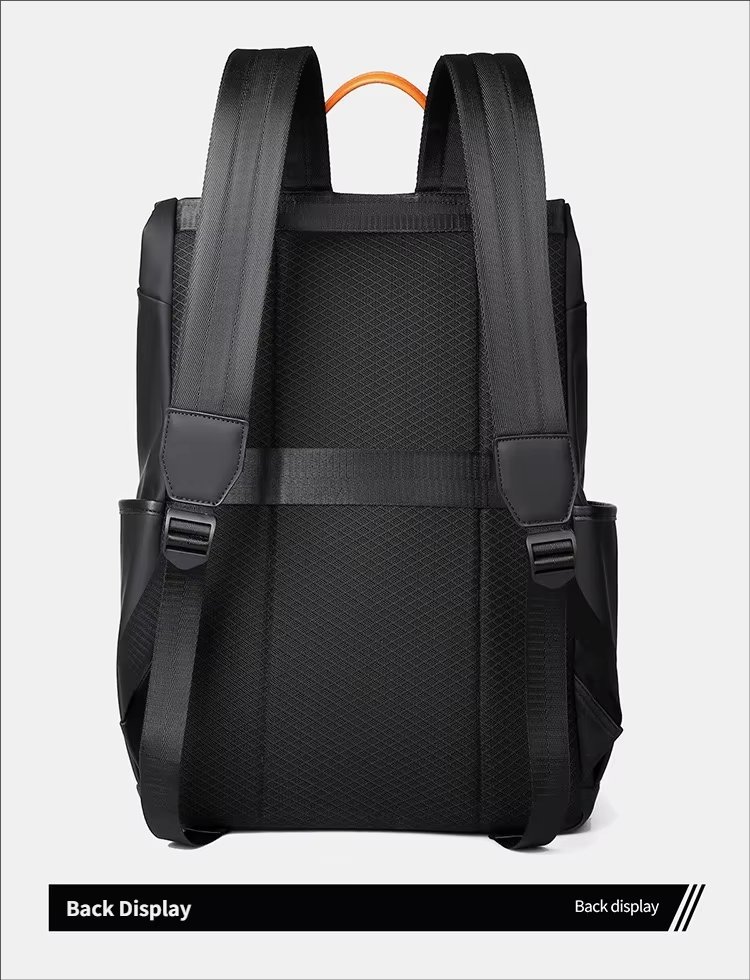 Water-Resistant Large Capacity Business Travel School PU Leather Laptop Backpack product detail