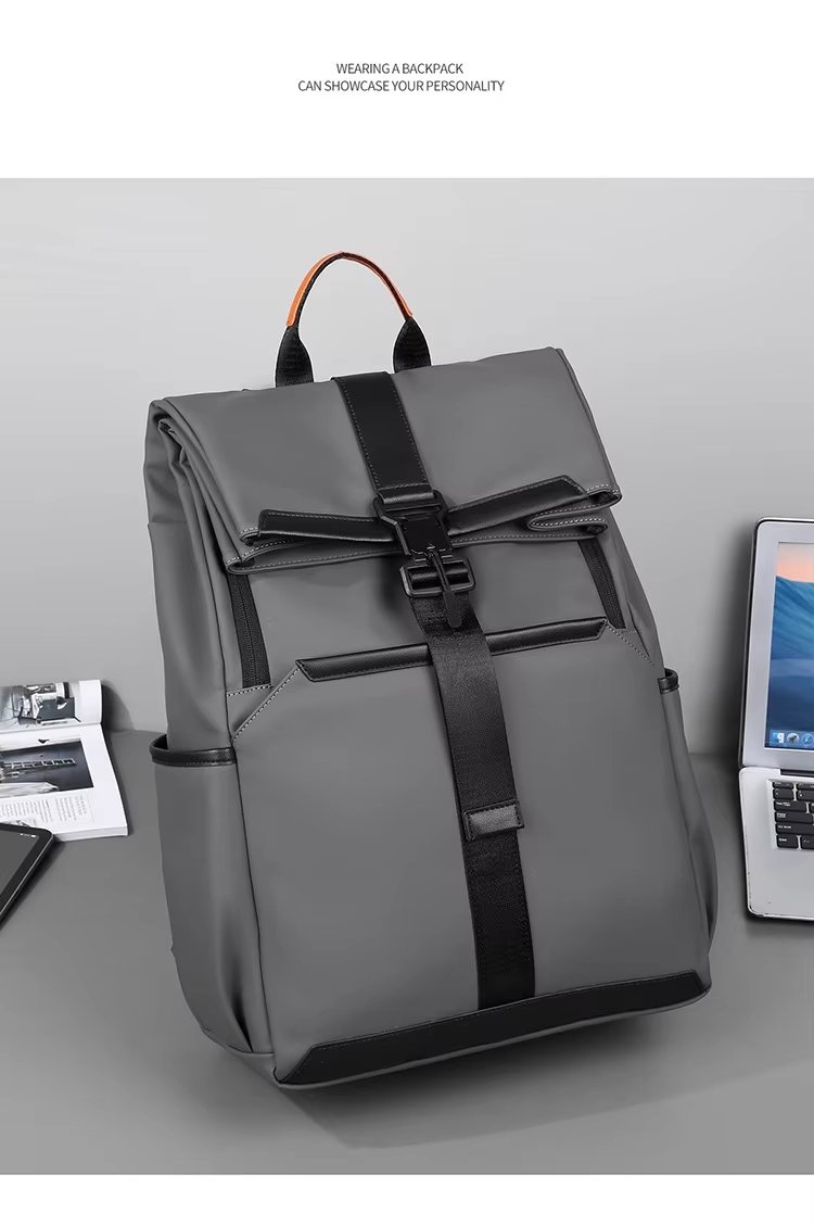 Water-Resistant Large Capacity Business Travel School PU Leather Laptop Backpack product detail