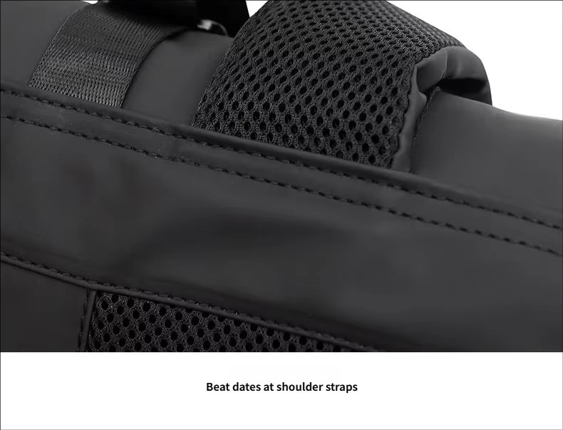 Water-Resistant Large Capacity Outdoor Business Travel PU Leather Roll Top Backpack product detail