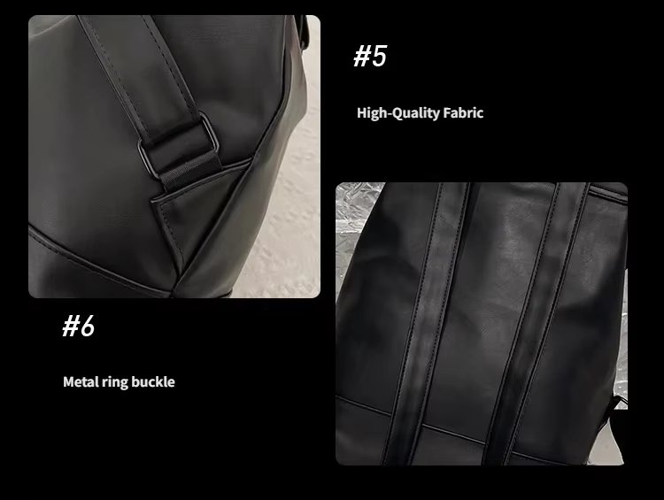Water-Resistant Large Capacity Modern Travel School PU Leather Laptop Backpack product detail