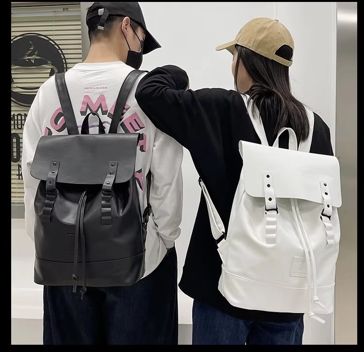 Water-Resistant Large Capacity Modern Travel School PU Leather Laptop Backpack product detail