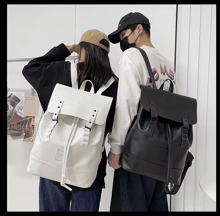 Water-Resistant Large Capacity Modern Travel School PU Leather Laptop Backpack product detail