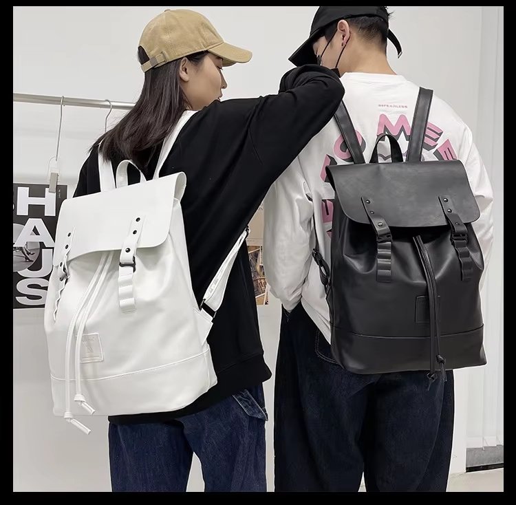 Water-Resistant Large Capacity Modern Travel School PU Leather Laptop Backpack product detail