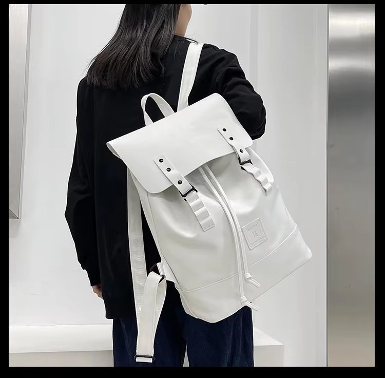 Water-Resistant Large Capacity Modern Travel School PU Leather Laptop Backpack product detail