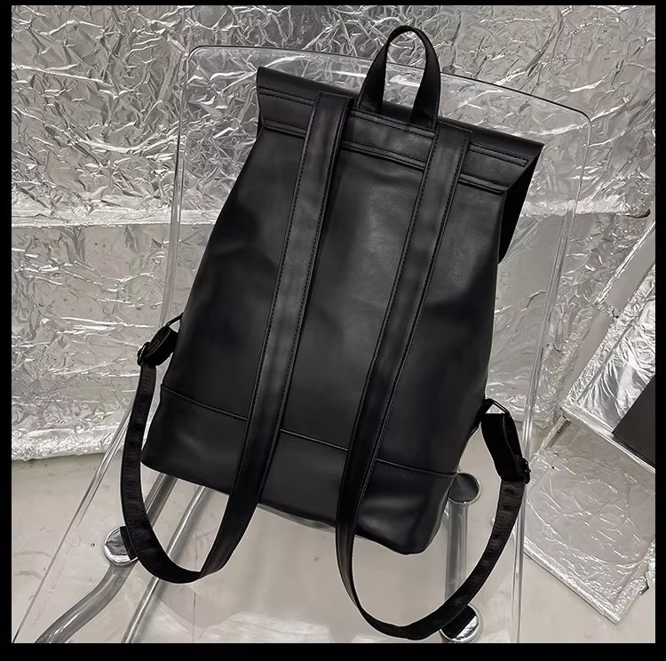 Water-Resistant Large Capacity Modern Travel School PU Leather Laptop Backpack product detail