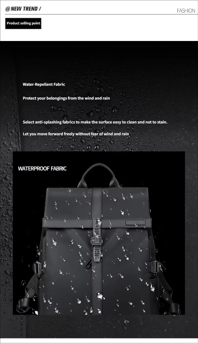 Water-Resistant Large Capacity Lightweight Modern Travel Oxford Laptop Backpack product detail