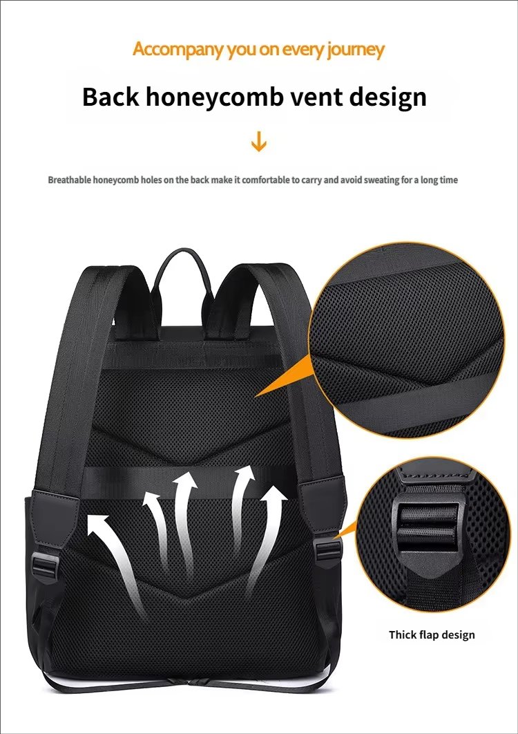 Water-Resistant Large Capacity Modern Multi-Pocket Business Oxford Laptop Backpack product detail