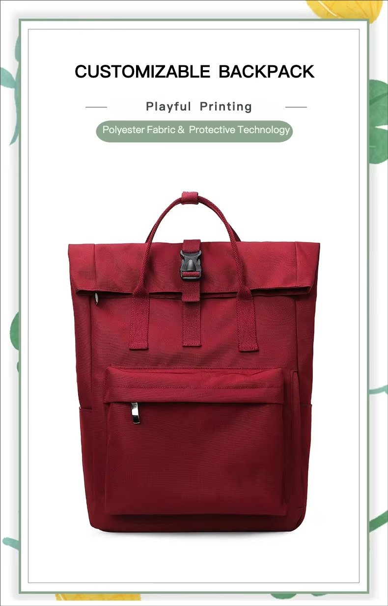 Large Capacity Lightweight School Casual Oxford Roll Top Backpack product detail