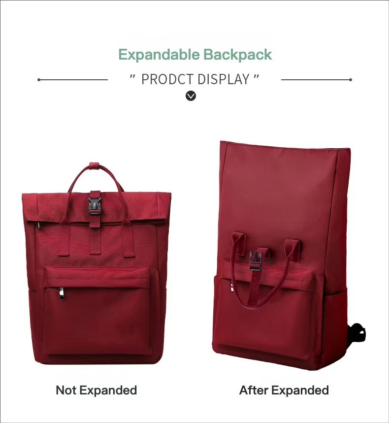 Large Capacity Lightweight School Casual Oxford Roll Top Backpack product detail