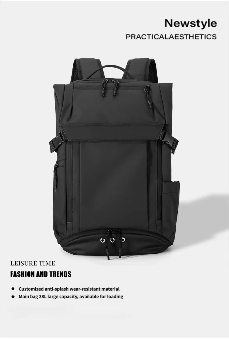 Water-Resistant Large Capacity Travel School Oxford Roll Top Backpack product detail