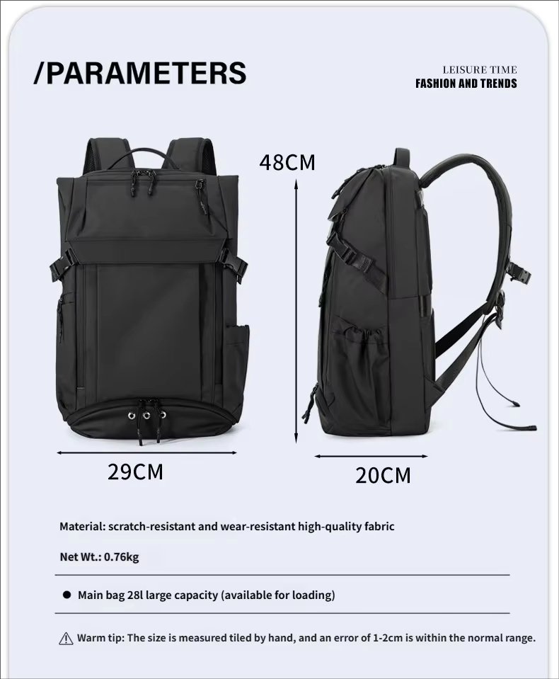 Water-Resistant Large Capacity Travel School Oxford Roll Top Backpack product detail