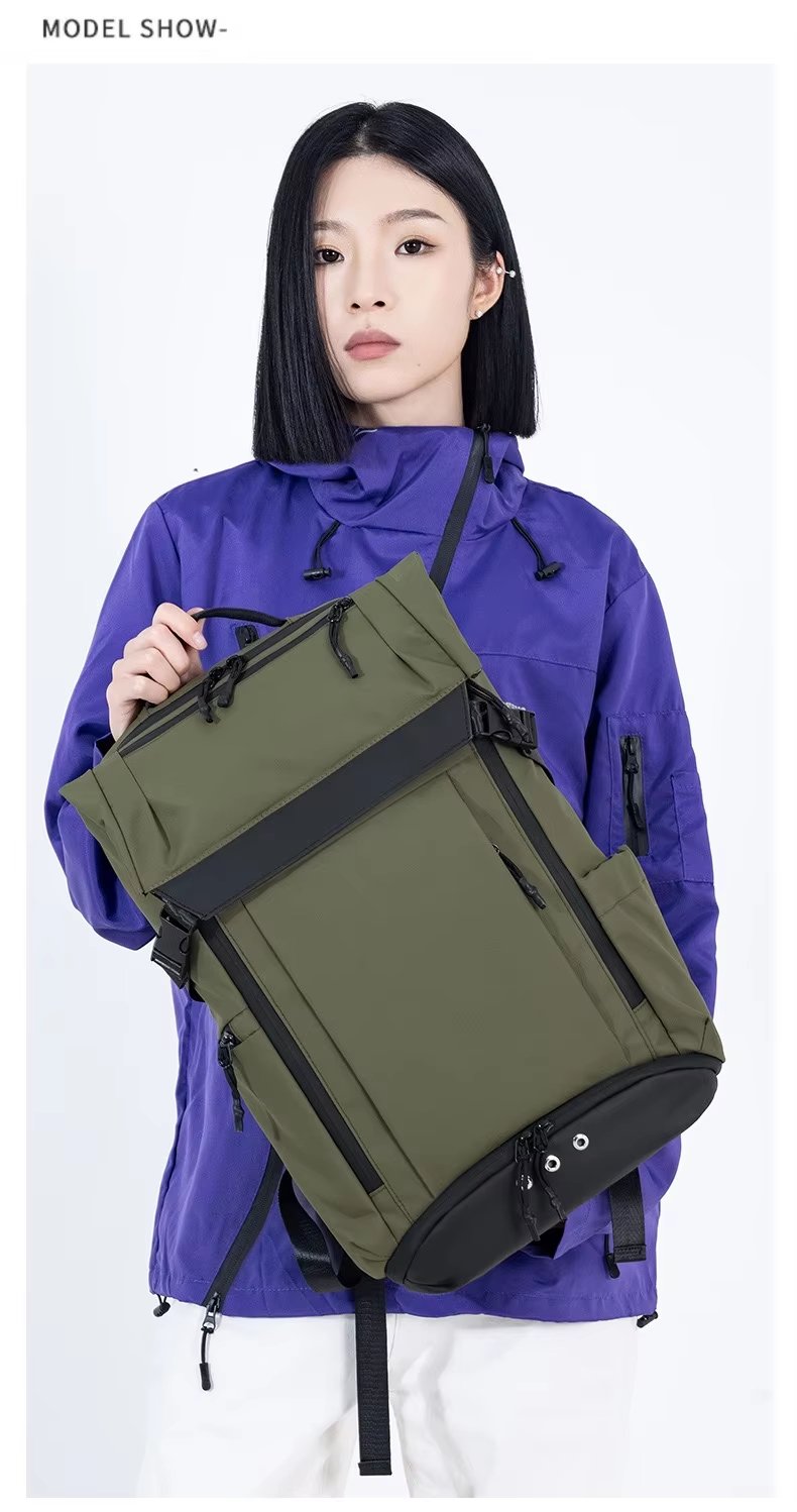 Water-Resistant Large Capacity Travel School Oxford Roll Top Backpack product detail