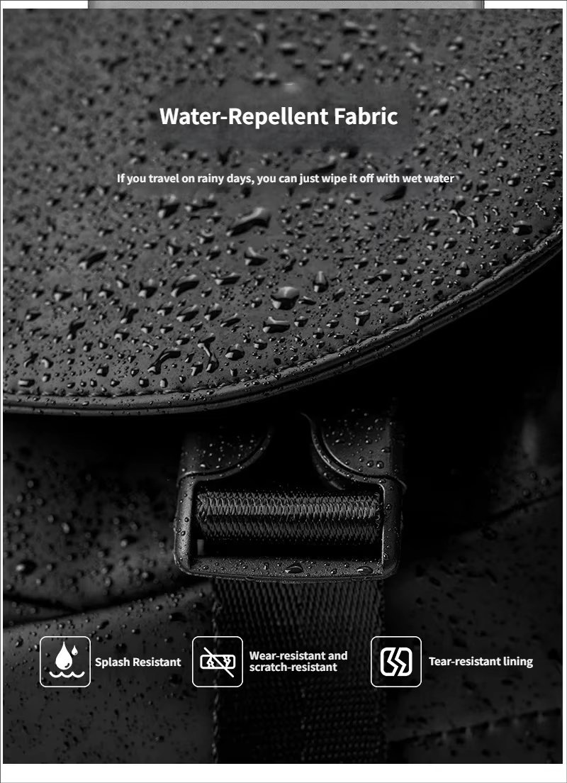 Water-Resistant Large Capacity Business Travel PU Leather Laptop Backpack product detail