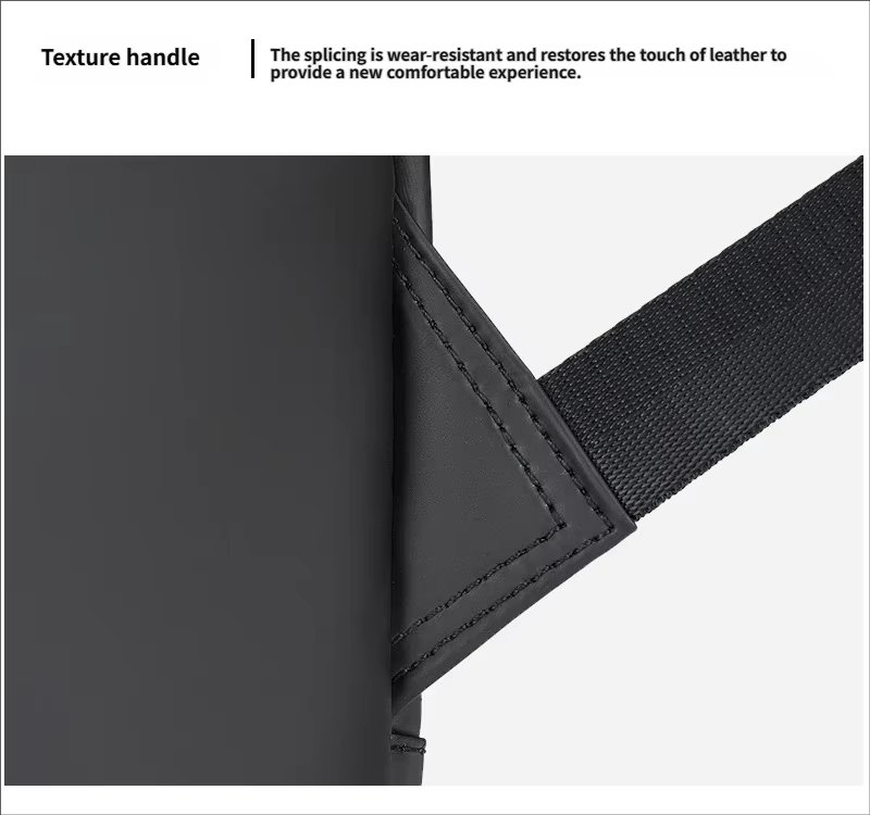 Water-Resistant Large Capacity Business Travel PU Leather Laptop Backpack product detail
