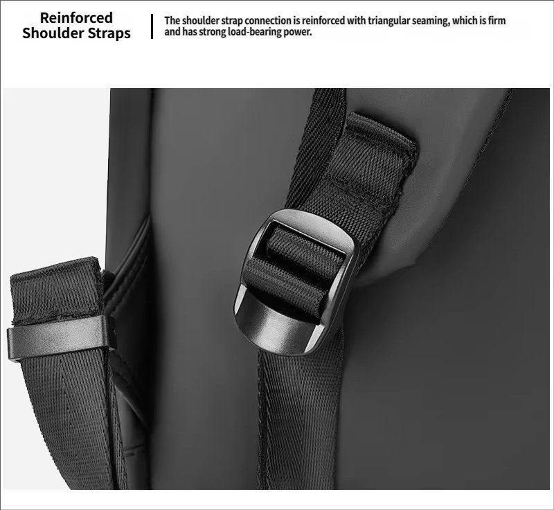 Water-Resistant Large Capacity Business Travel PU Leather Laptop Backpack product detail