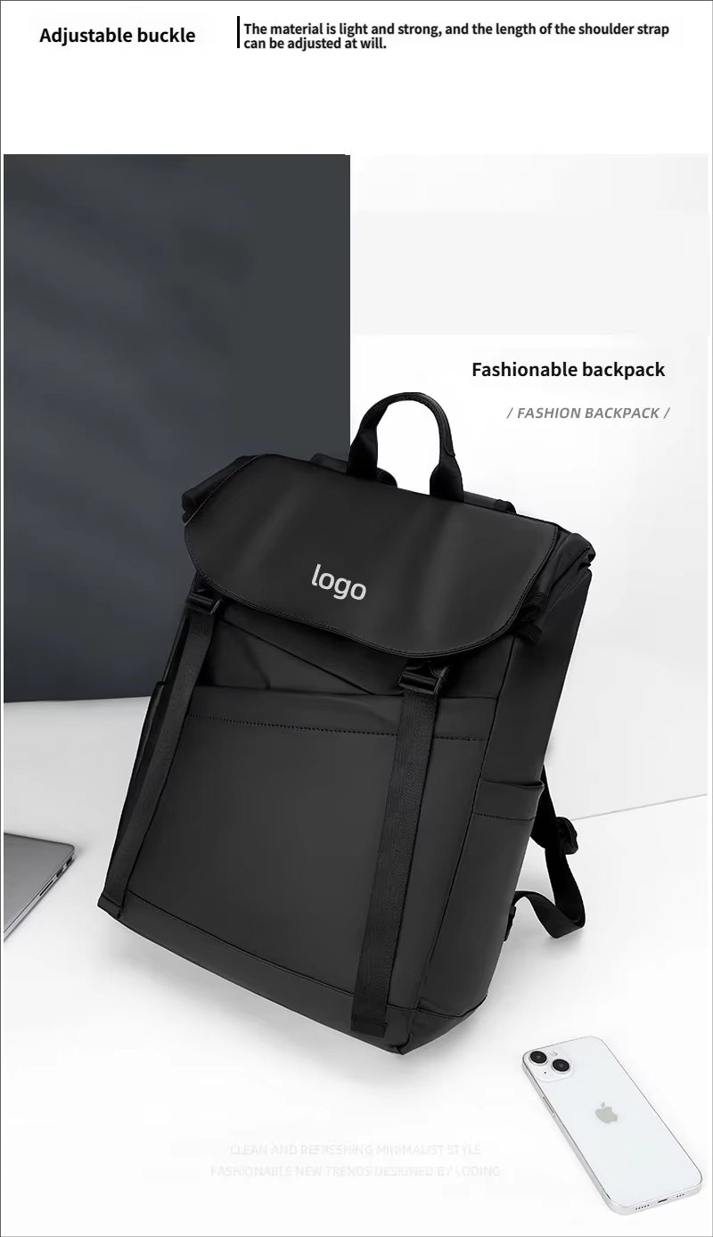 Water-Resistant Large Capacity Business Travel PU Leather Laptop Backpack product detail