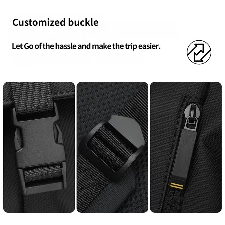 Water-Resistant Outdoor Business Travel School PU Leather Roll Top Backpack product detail