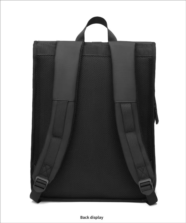 Water-Resistant Outdoor Business Travel School PU Leather Roll Top Backpack product detail