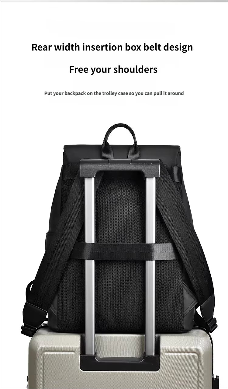 Water-Resistant Large Capacity Business Travel School PU Leather Rolling Backpack product detail